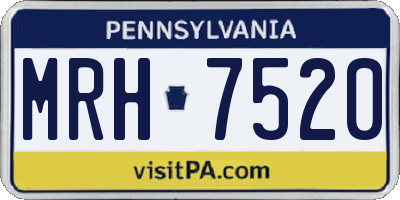 PA license plate MRH7520