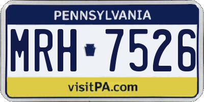 PA license plate MRH7526