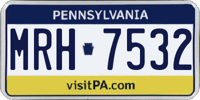 PA license plate MRH7532