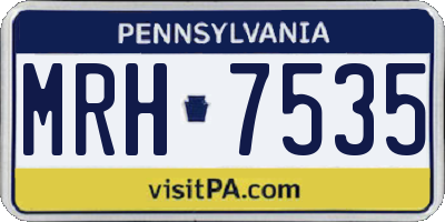 PA license plate MRH7535