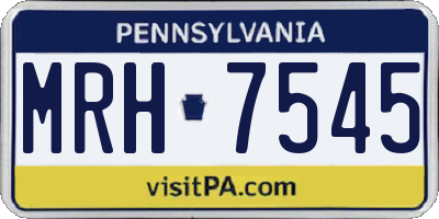 PA license plate MRH7545