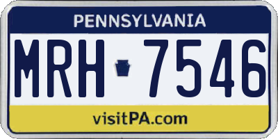 PA license plate MRH7546