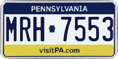 PA license plate MRH7553
