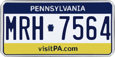 PA license plate MRH7564