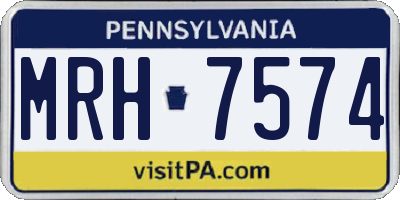 PA license plate MRH7574