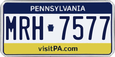PA license plate MRH7577