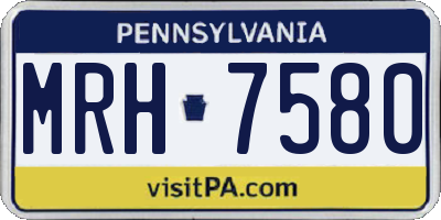 PA license plate MRH7580