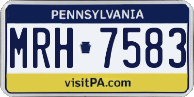 PA license plate MRH7583