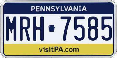 PA license plate MRH7585