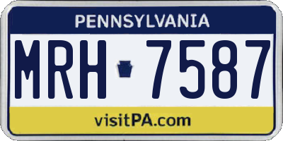 PA license plate MRH7587