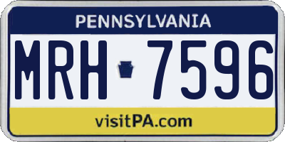PA license plate MRH7596