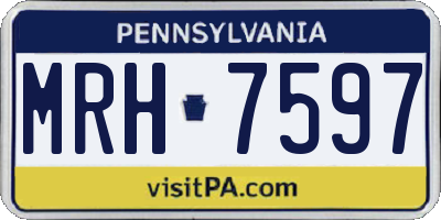 PA license plate MRH7597