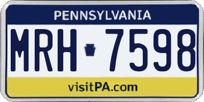 PA license plate MRH7598