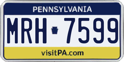 PA license plate MRH7599