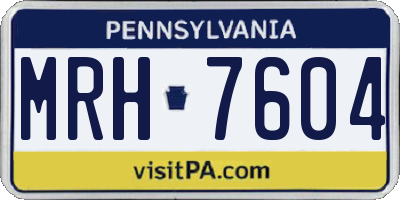 PA license plate MRH7604