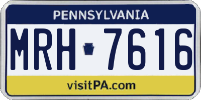 PA license plate MRH7616