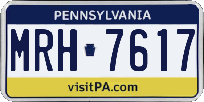 PA license plate MRH7617