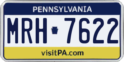 PA license plate MRH7622