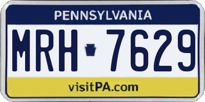 PA license plate MRH7629