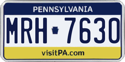 PA license plate MRH7630