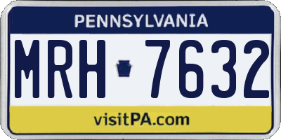 PA license plate MRH7632