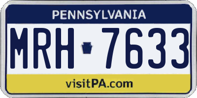 PA license plate MRH7633