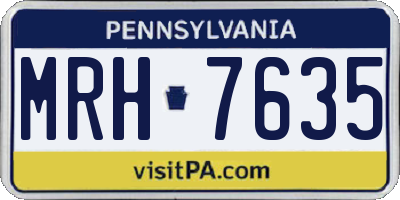 PA license plate MRH7635