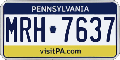 PA license plate MRH7637