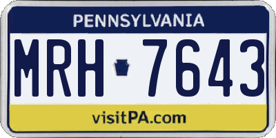 PA license plate MRH7643