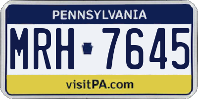 PA license plate MRH7645