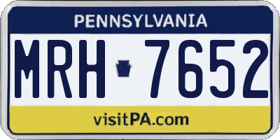 PA license plate MRH7652