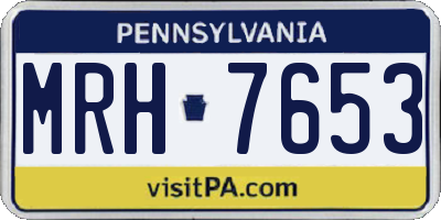 PA license plate MRH7653