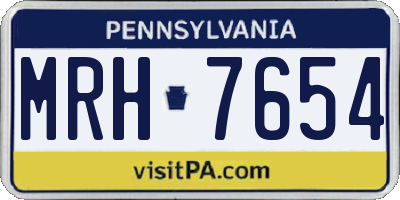 PA license plate MRH7654
