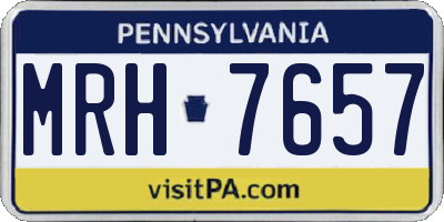 PA license plate MRH7657