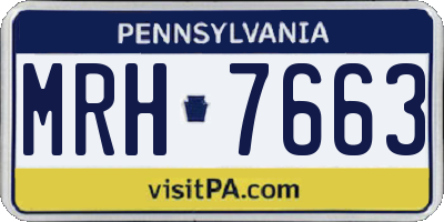 PA license plate MRH7663