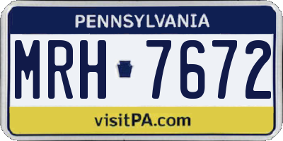 PA license plate MRH7672