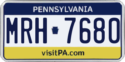 PA license plate MRH7680