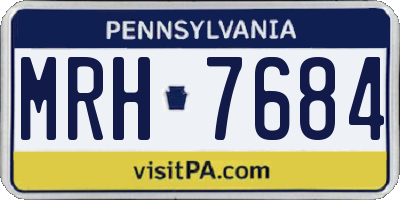PA license plate MRH7684