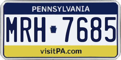 PA license plate MRH7685