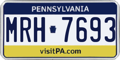 PA license plate MRH7693