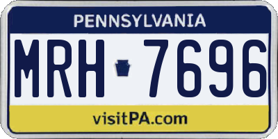 PA license plate MRH7696