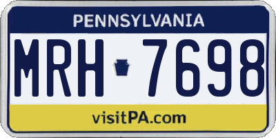 PA license plate MRH7698