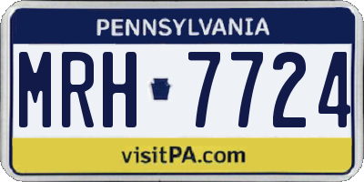 PA license plate MRH7724