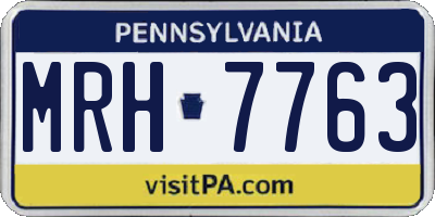 PA license plate MRH7763