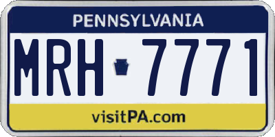 PA license plate MRH7771