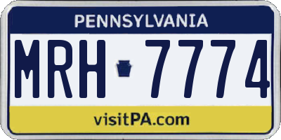 PA license plate MRH7774