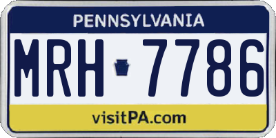 PA license plate MRH7786