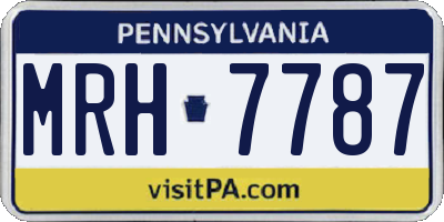 PA license plate MRH7787