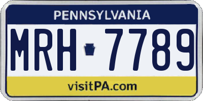 PA license plate MRH7789