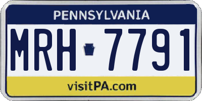 PA license plate MRH7791
